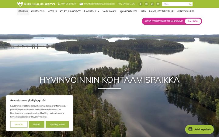 Screenshot of kruunupuisto.fi