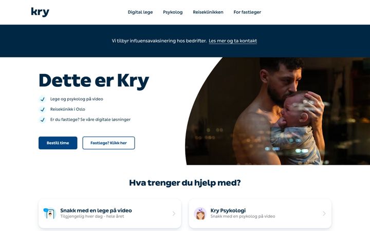 Screenshot of kry.no