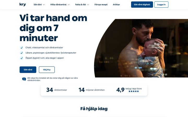 Screenshot of kry.se