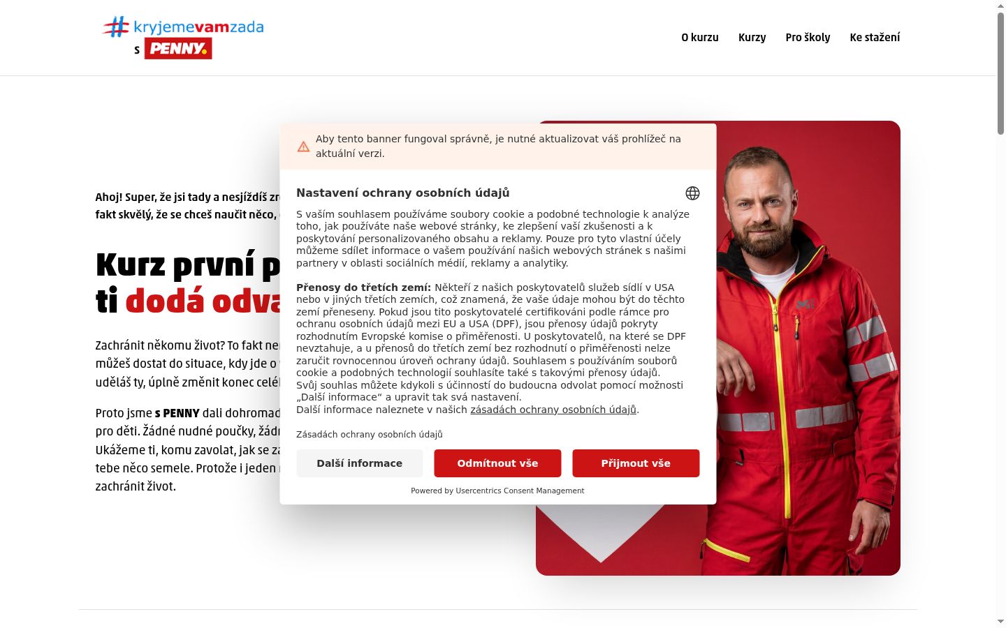 Screenshot of the consent banner shown before any interaction
