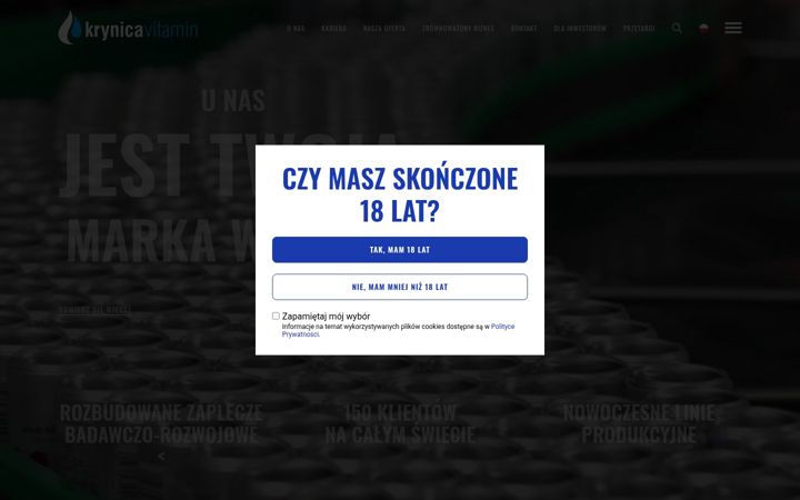 Screenshot of krynicavitamin.com