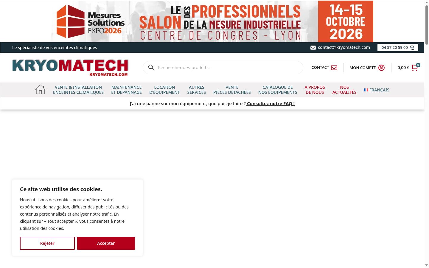 Capture d'écran de la bannière de consentement affichée avant toute interaction