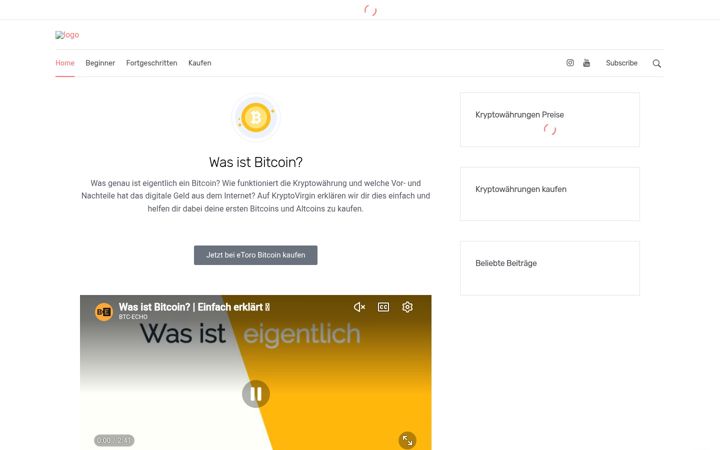 Screenshot of kryptovirgin.de