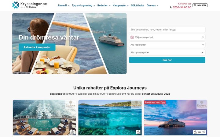 Screenshot of kryssningar.se