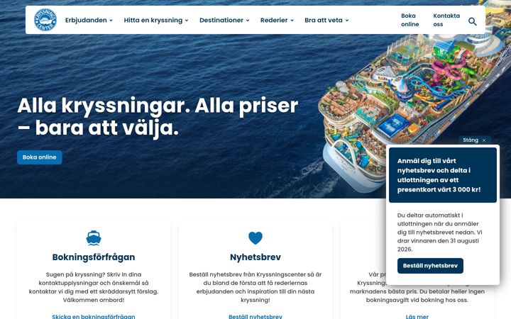 Screenshot of kryssningscenter.se