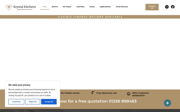Screenshot of krystalkitchens.co.uk