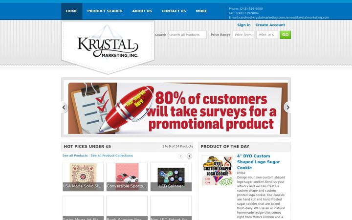 Képernyőkép: krystalmarketingshop.com