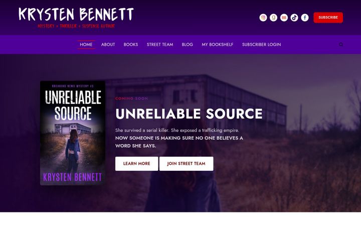 Screenshot of krystenbennettwrites.com