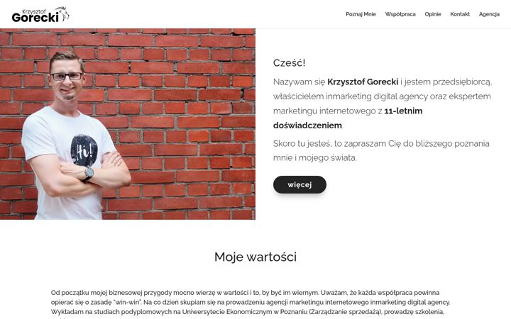 Screenshot of krzysztofgorecki.com