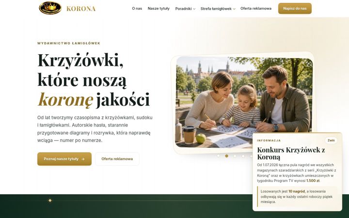 Screenshot of krzyzowkizkorona.pl