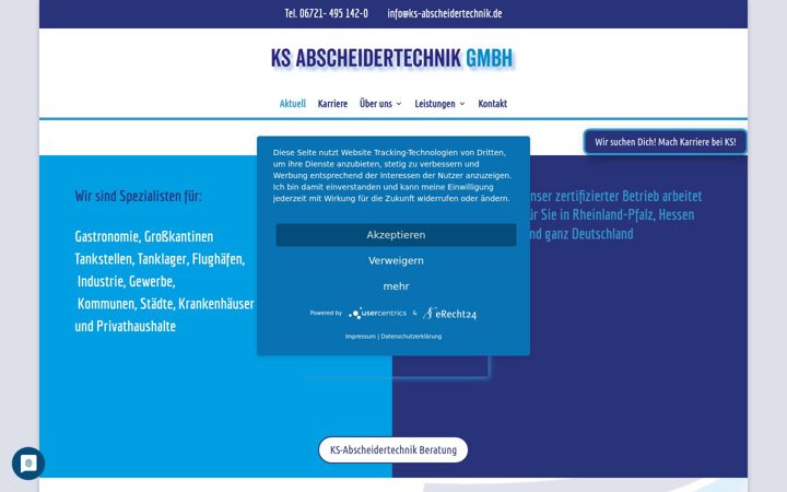 Screenshot of ks-abscheidertechnik.de
