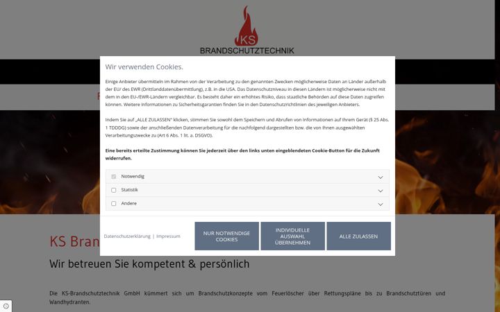 Screenshot of ks-brandschutztechnik.de