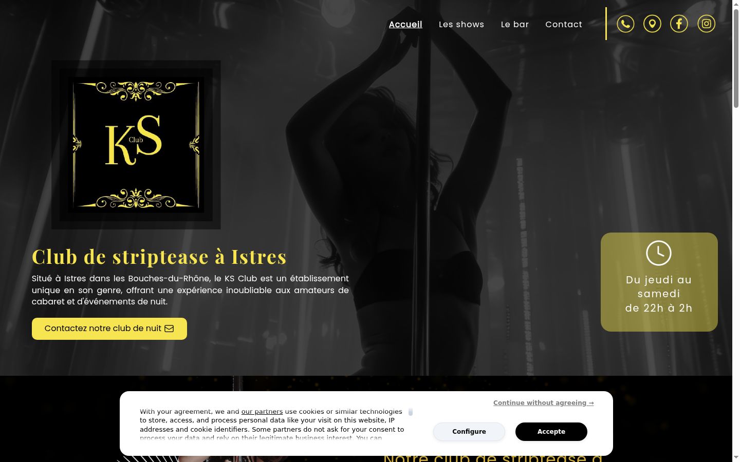 Screenshot del banner di consenso mostrato prima di qualsiasi interazione