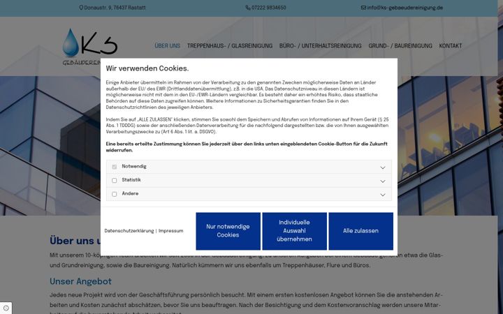 Screenshot of ks-gebaeudereinigung.de