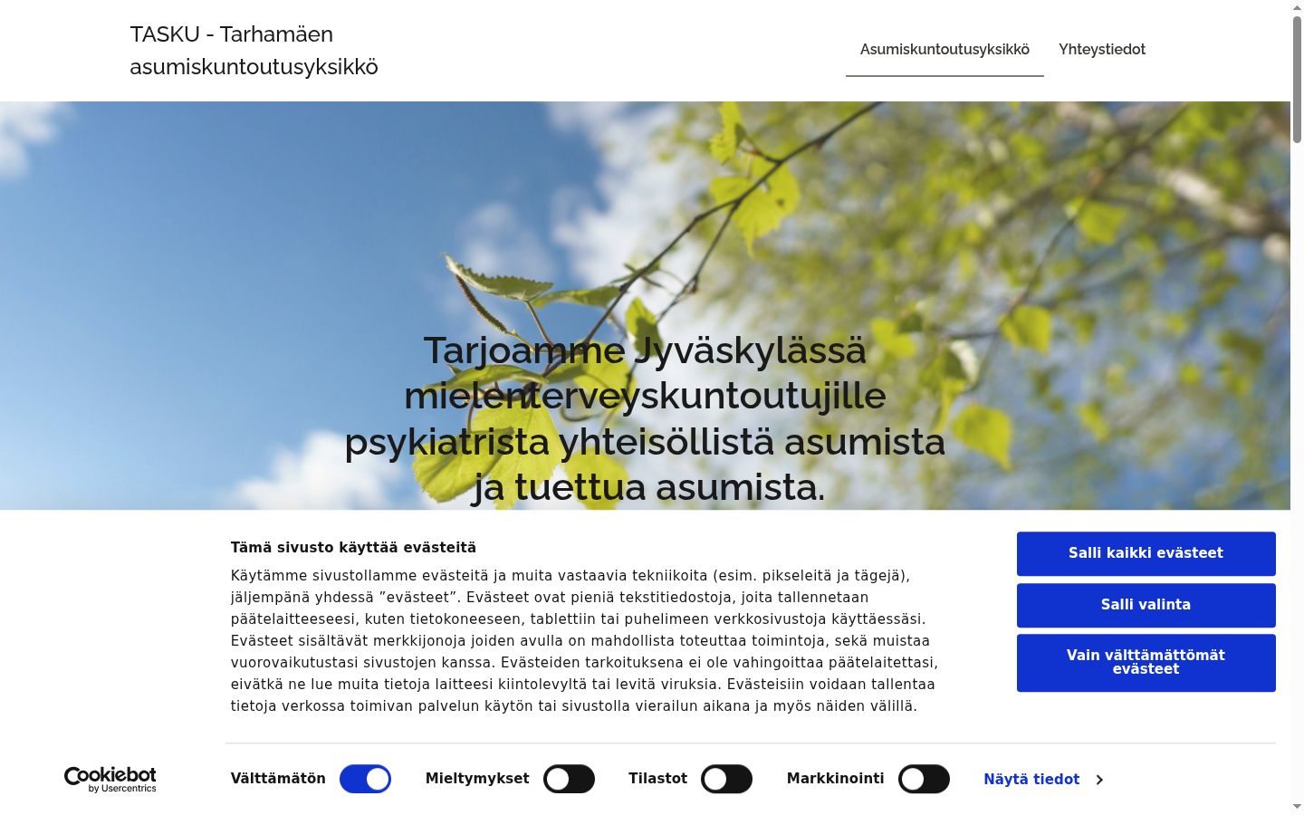 Ekrānuzņēmums ar piekrišanas baneri, kas tika rādīts pirms jebkādas mijiedarbības