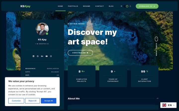Screenshot of ksajay.com