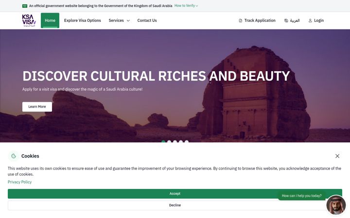 Screenshot of ksavisa.sa