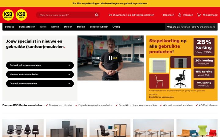 Screenshot of ksb-kantoormeubelen.nl