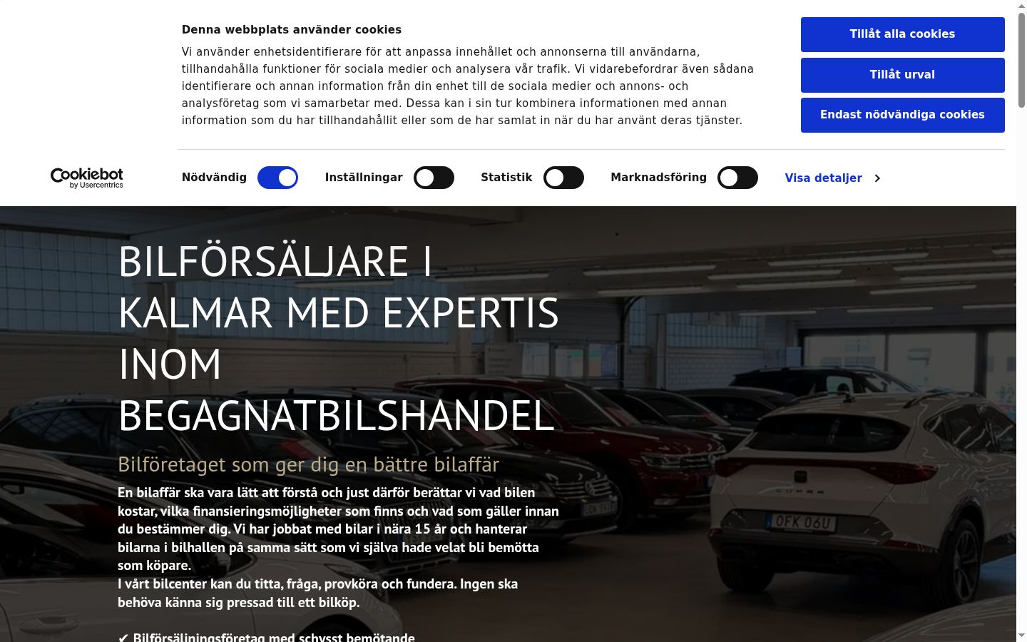 Screenshot del banner di consenso mostrato prima di qualsiasi interazione