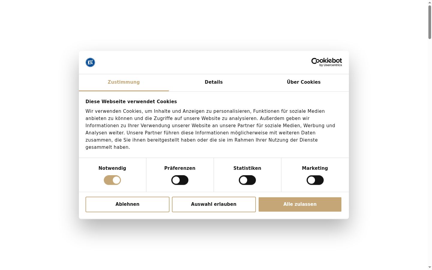 Captura de ecrã do banner de consentimento apresentado antes de qualquer interação
