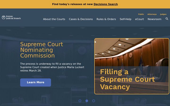 Screenshot of kscourts.gov