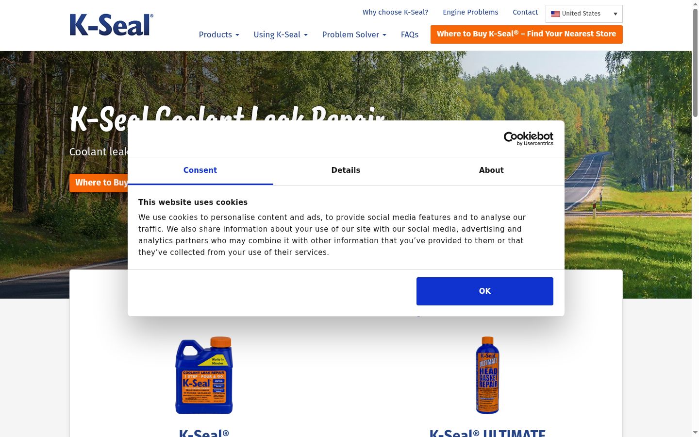 Screenshot del banner di consenso mostrato prima di qualsiasi interazione