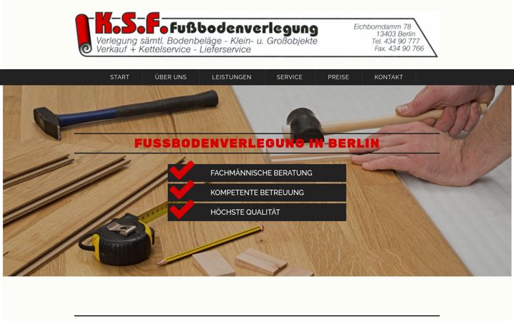 Screenshot of ksffussboden.de