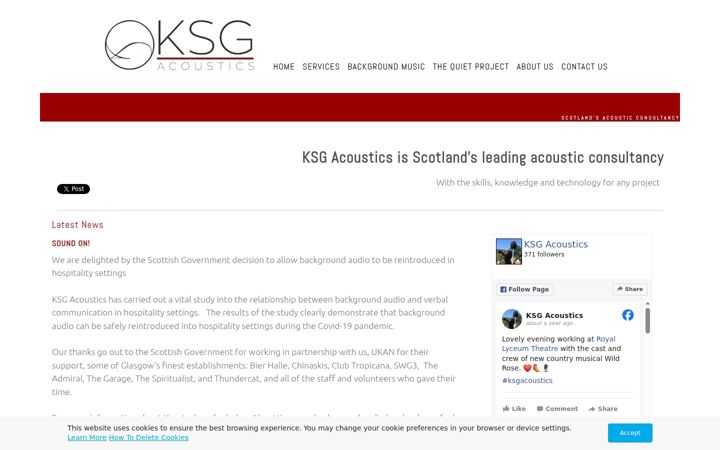 Screenshot of ksgacoustics.co.uk