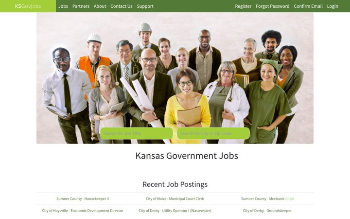 Screenshot of ksgovjobs.com