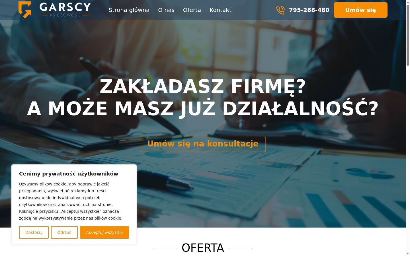 Zrzut ekranu banera zgody wyświetlanego przed jakąkolwiek interakcją