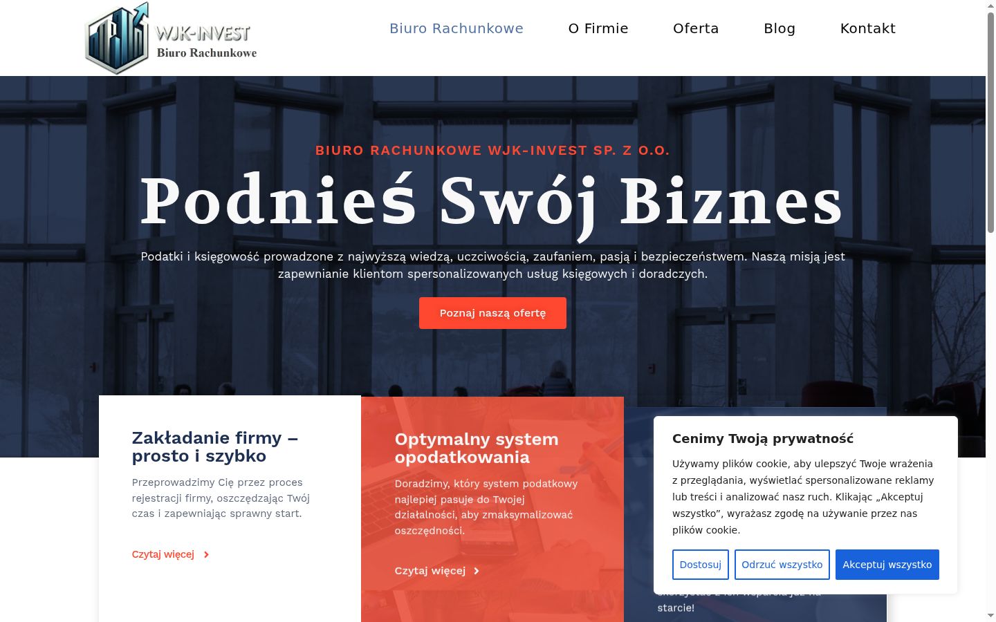 Zrzut ekranu banera zgody wyświetlanego przed jakąkolwiek interakcją