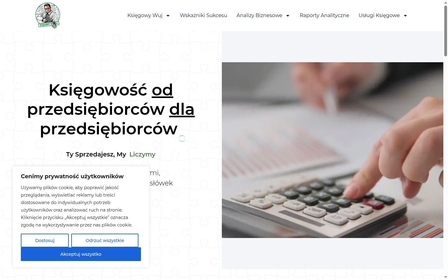 Zrzut ekranu banera zgody wyświetlanego przed jakąkolwiek interakcją