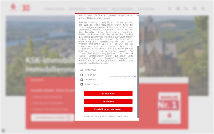 Screenshot of ksk-immobilien.de