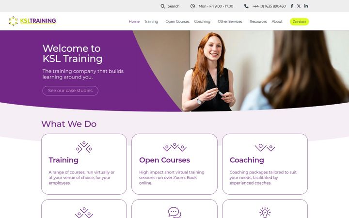 Screenshot of ksl-training.co.uk