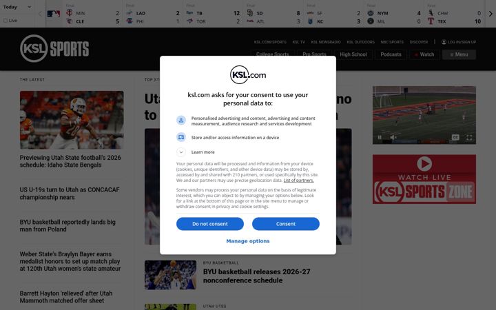 Screenshot of kslsports.com