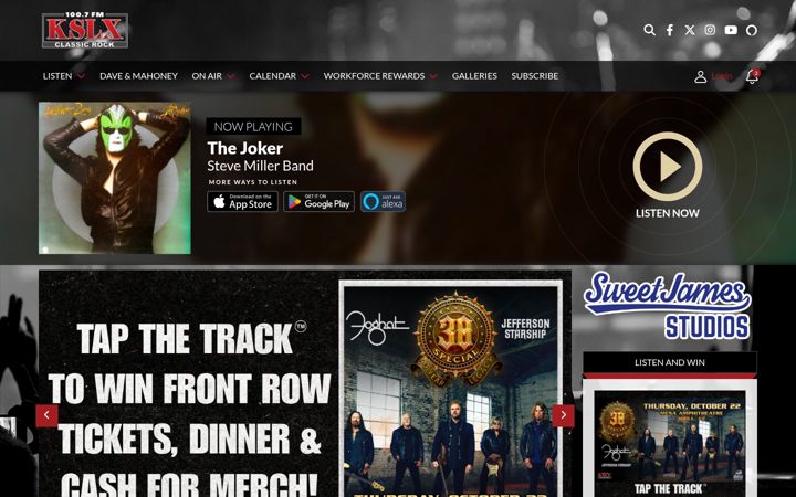 Screenshot of kslx.com