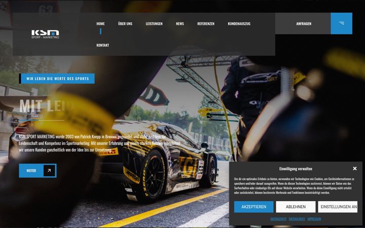 Screenshot di ksm-sport-marketing.com