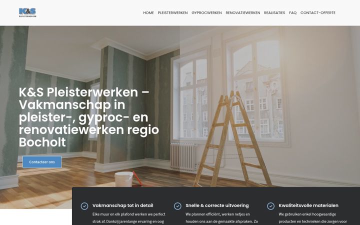 Screenshot of kspleisterwerken.be