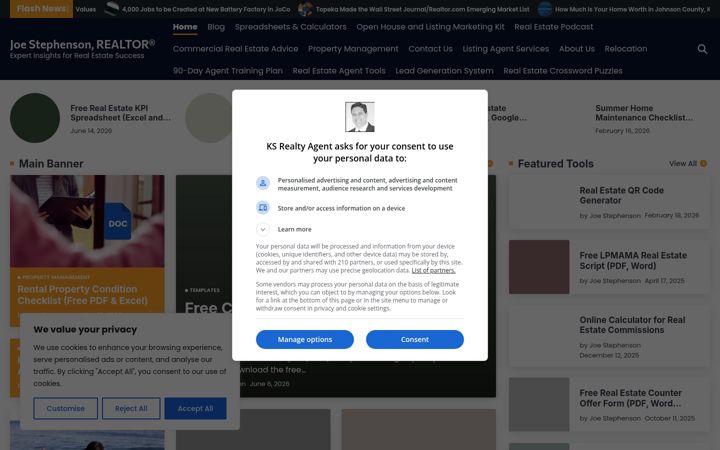 Screenshot di ksrealtyagent.com