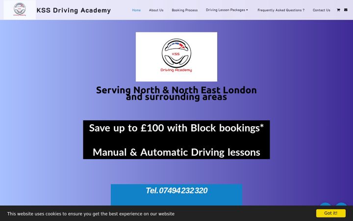 Screenshot of kss-driving-academy.co.uk