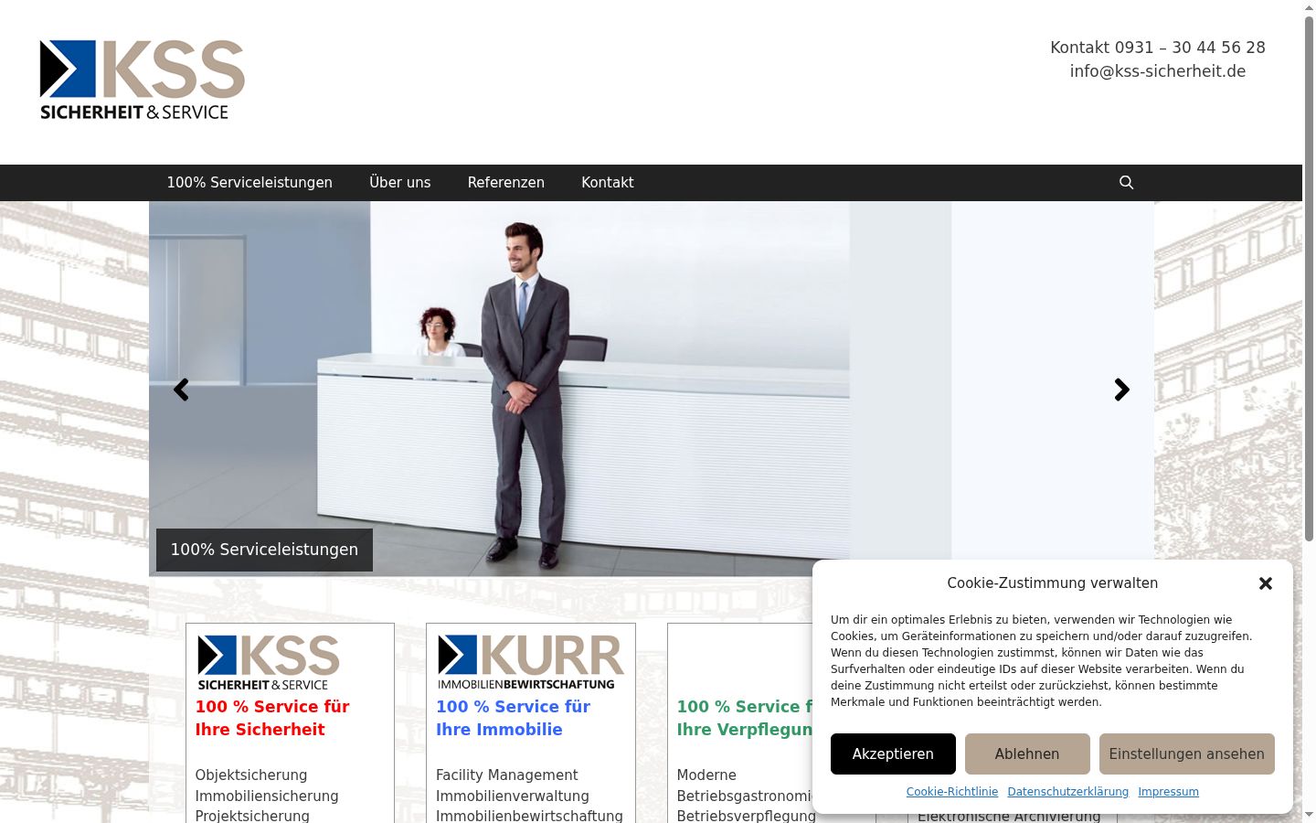 Screenshot des Einwilligungsbanners vor jeglicher Interaktion