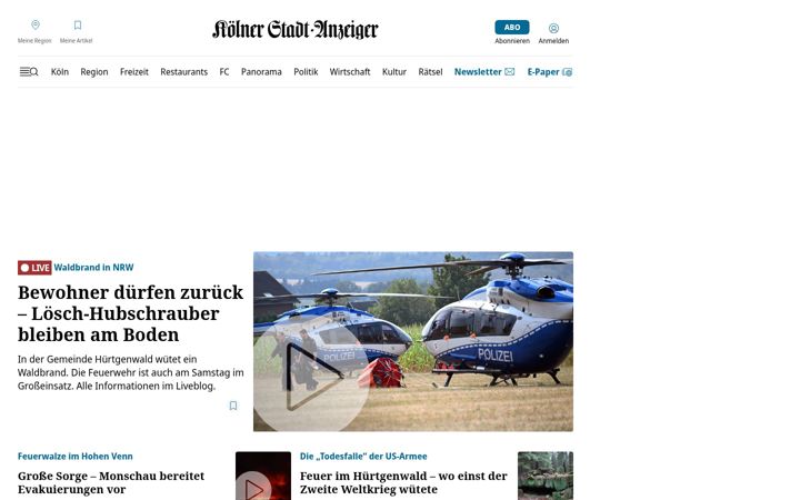 Screenshot of ksta.de