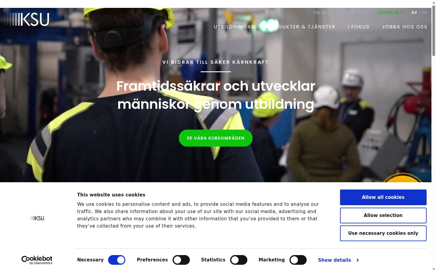 Skærmbillede af samtykkebanneret, som det blev vist før nogen interaktion