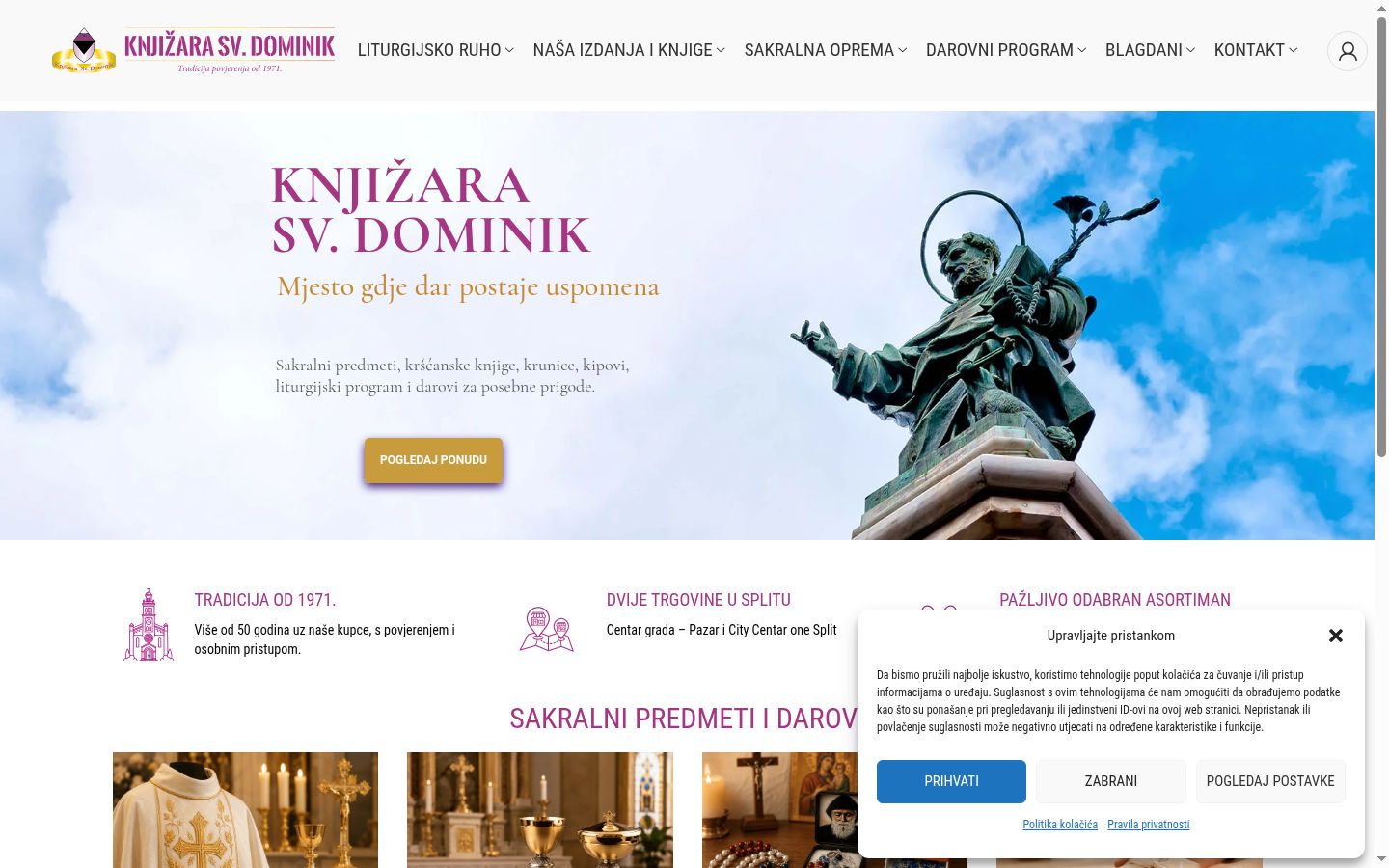 Screenshot del banner di consenso mostrato prima di qualsiasi interazione