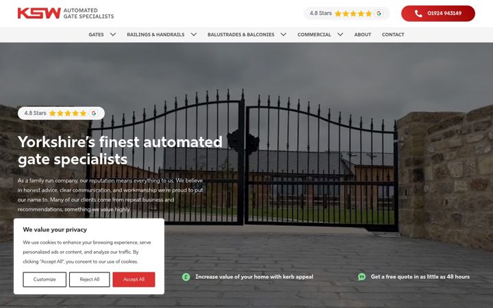 Screenshot of kswengineering.org.uk