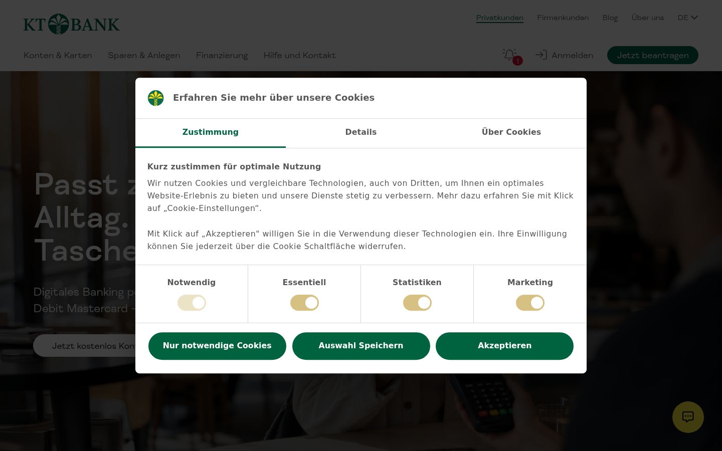 Screenshot of the consent banner shown before any interaction