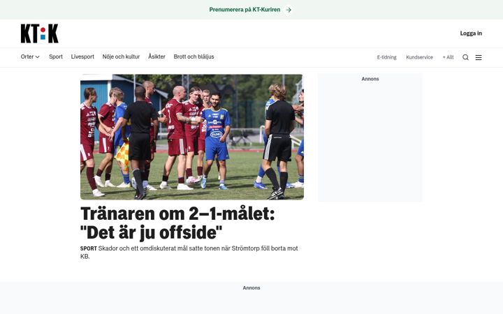 Screenshot of kt-kuriren.se