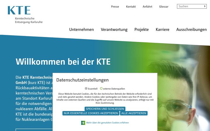 Screenshot of kte-karlsruhe.de
