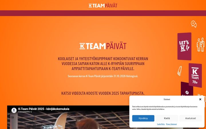 Screenshot of kteampaivat.fi