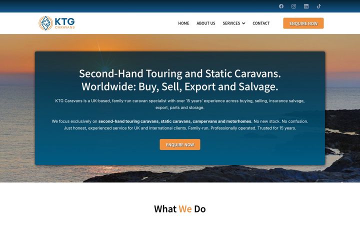 Captură de ecran a ktgcaravans.com